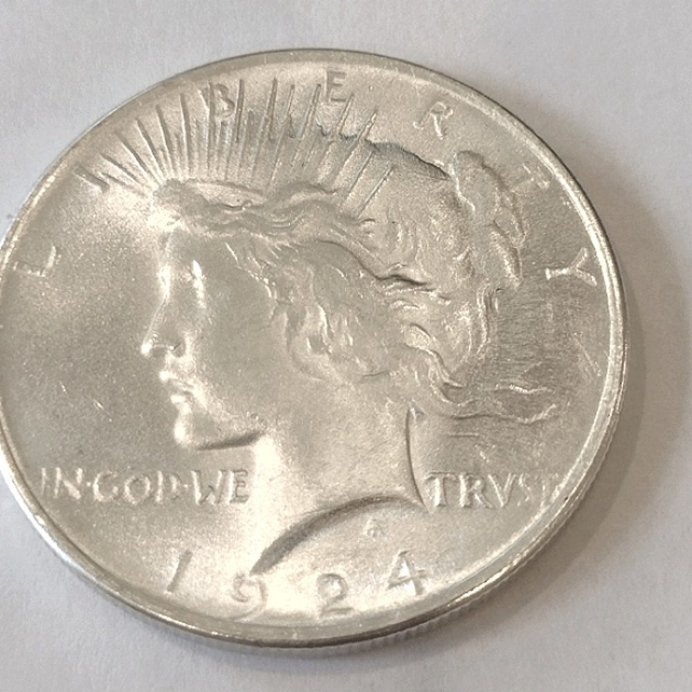 AU/BU 1924 PEACE Silver Dollar